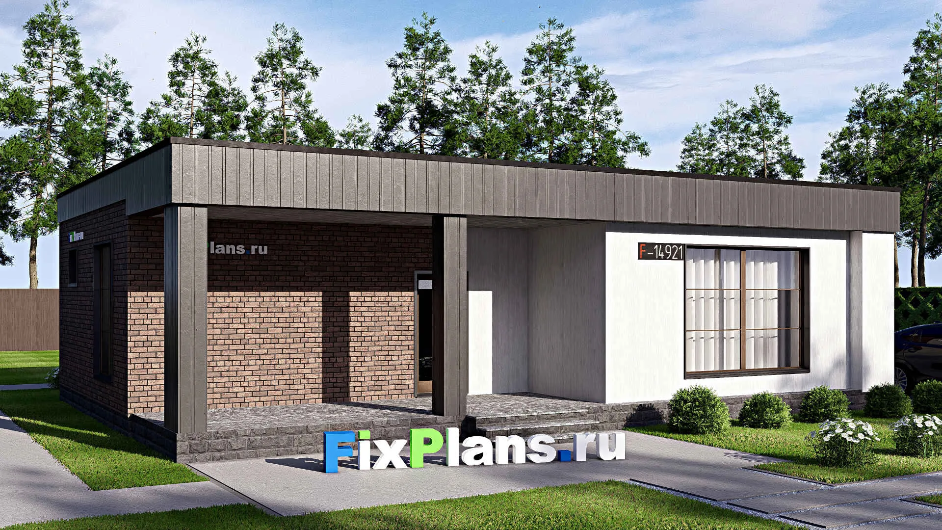 F-14921 - Проект бани 10 на 14, площадью 110 м² с санузлом и спальней