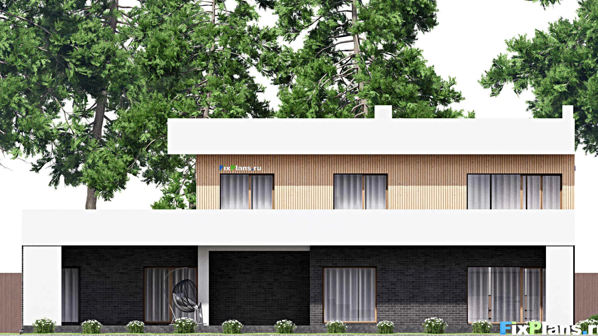 F-16289 - Проект двухэтажного дома 16 на 21, площадью 450 м² с 4 спальнями