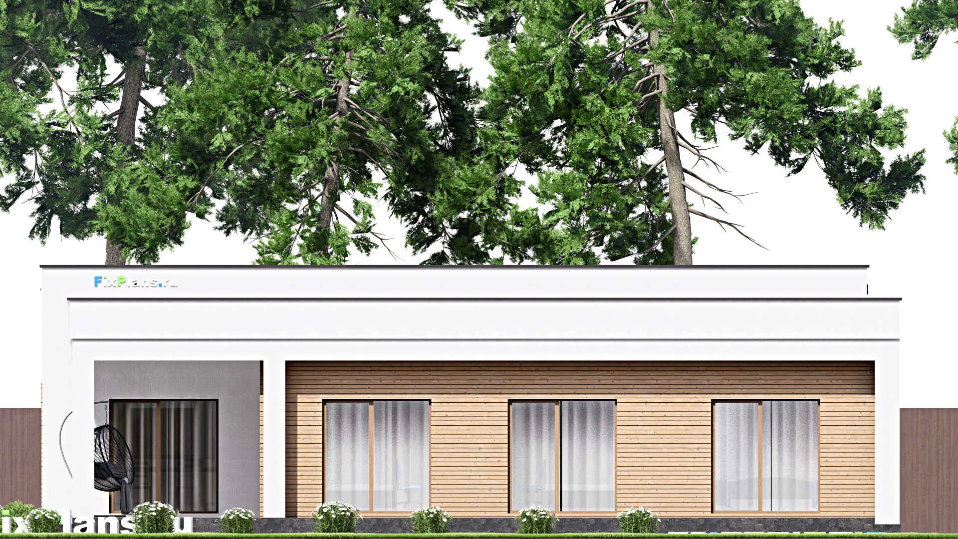 F-16523 - План одноэтажного дома 16 на 17, площадью 210 м² с 4 спальнями