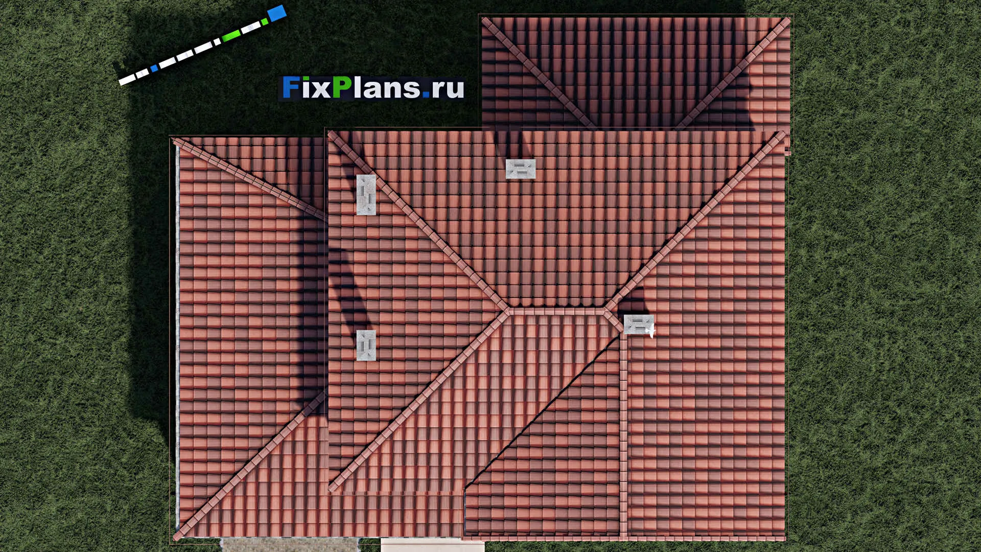 F-0593 - Проект двухэтажного дома 10 на 14, площадью 170 м² с террасой, гаражом на 1 машину и 5 спальнями