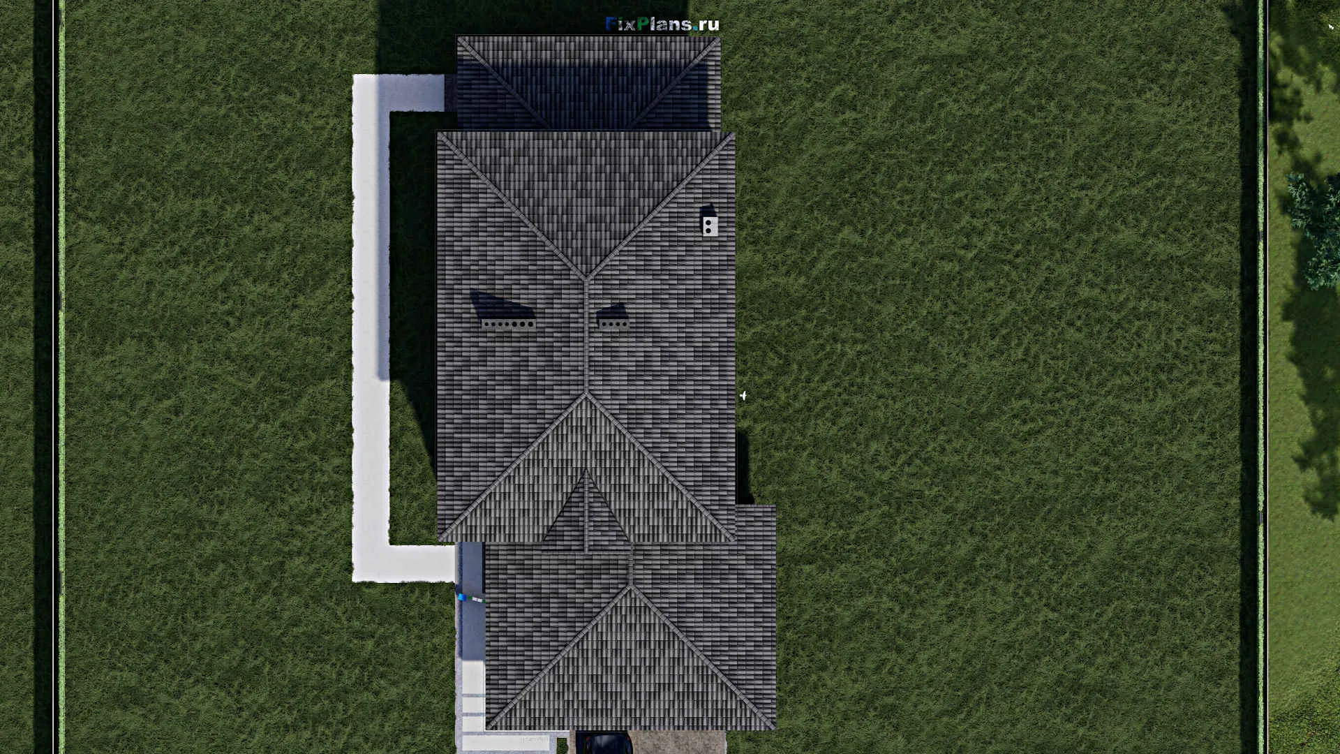 F-1565 - Проект двухэтажного дома 12 на 23, площадью 290 м² с гаражом на 2 машины и 4 спальнями