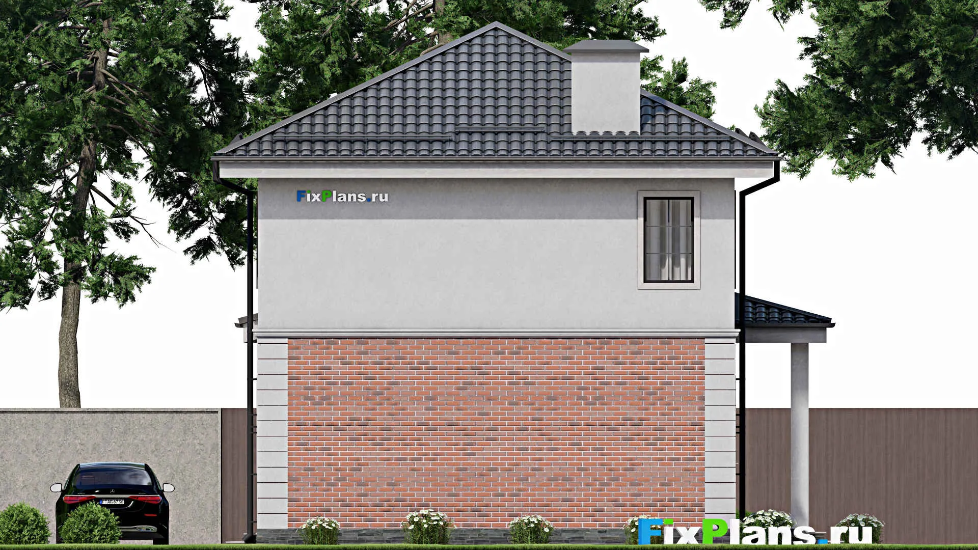 F-12410 - Проект двухэтажного дома 10 на 10, площадью 100 м² с 3 спальнями