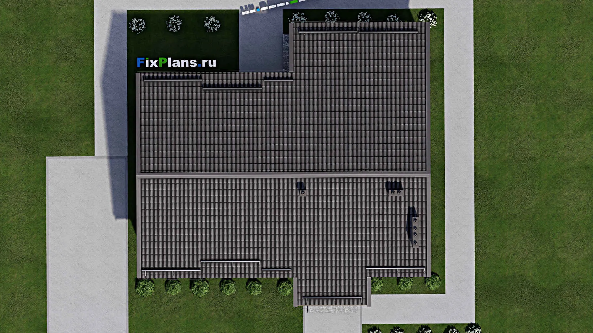 F-5354 - План одноэтажного дома 10 на 14, площадью 130 м² с террасой и 4 спальнями