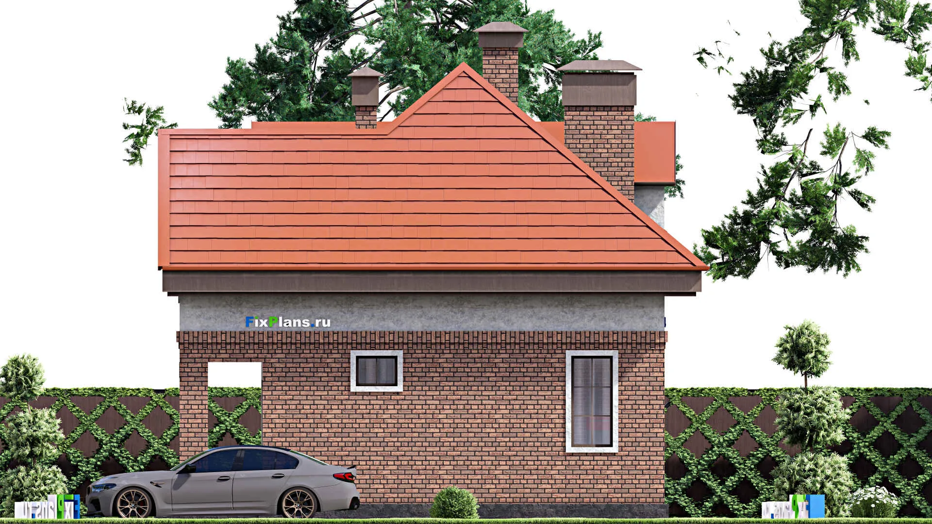 F-15362 - Проект дома с мансардой 9 на 10, площадью 90 м² с 1 спальнями