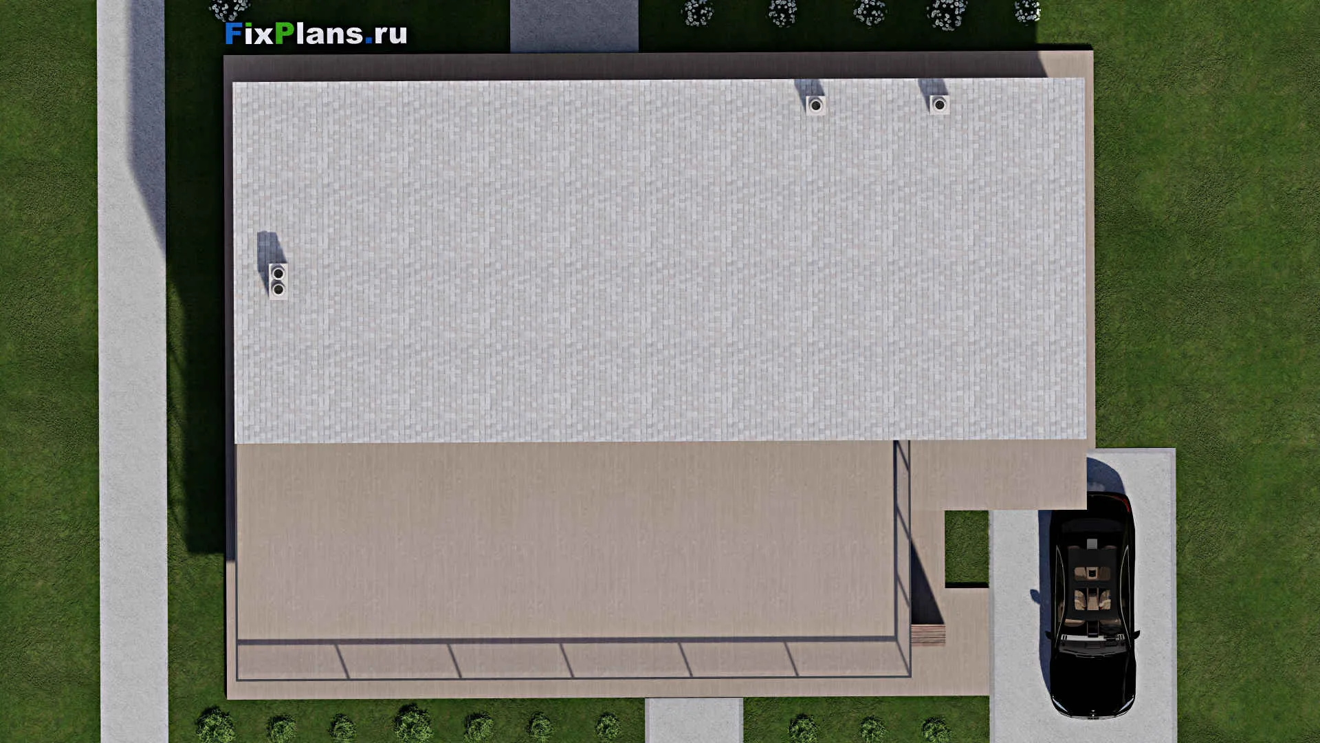 F-5435 - Планы двухэтажного дома 13 на 18, площадью 340 м² с балконом, спортзалом и 4 спальнями