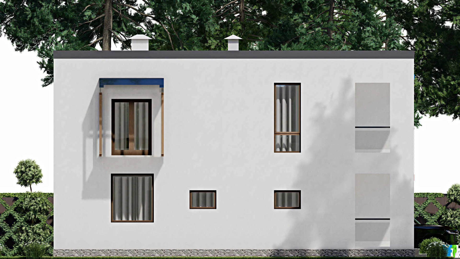 F-12311 - Проект двухэтажного дома 14 на 15, площадью 290 м² с 3 спальнями