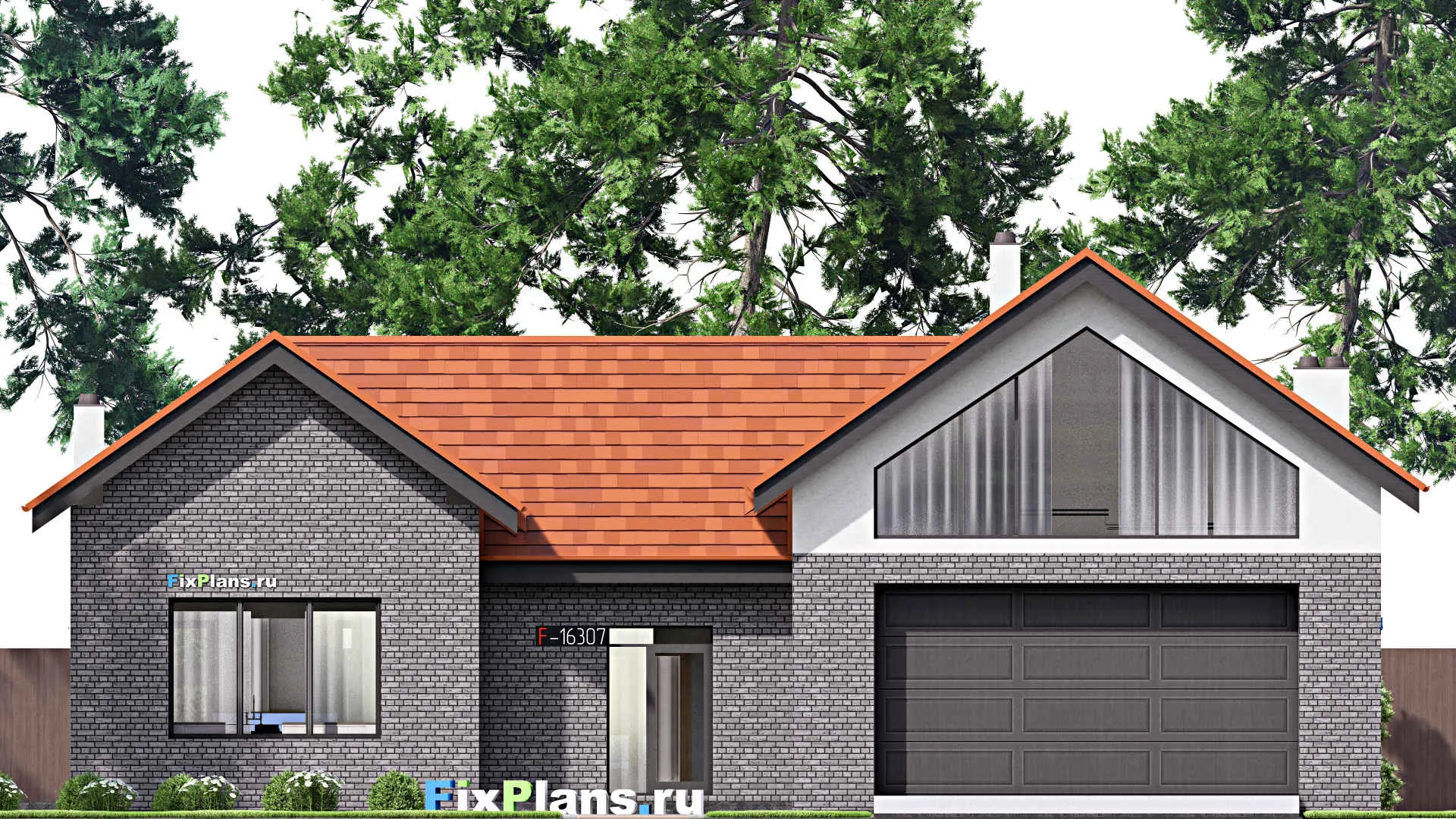 F-16307 - Проект дома с мансардой 21 на 24, площадью 360 м² с 3 спальнями