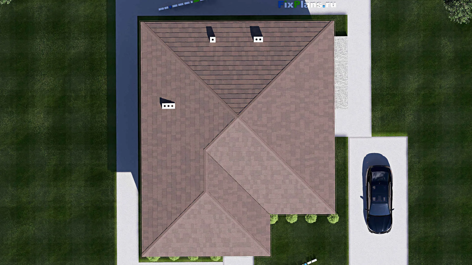 F-20762 - Проект двухэтажного дома 14 на 15, площадью 220 м² с террасой, балконом и 4 спальнями