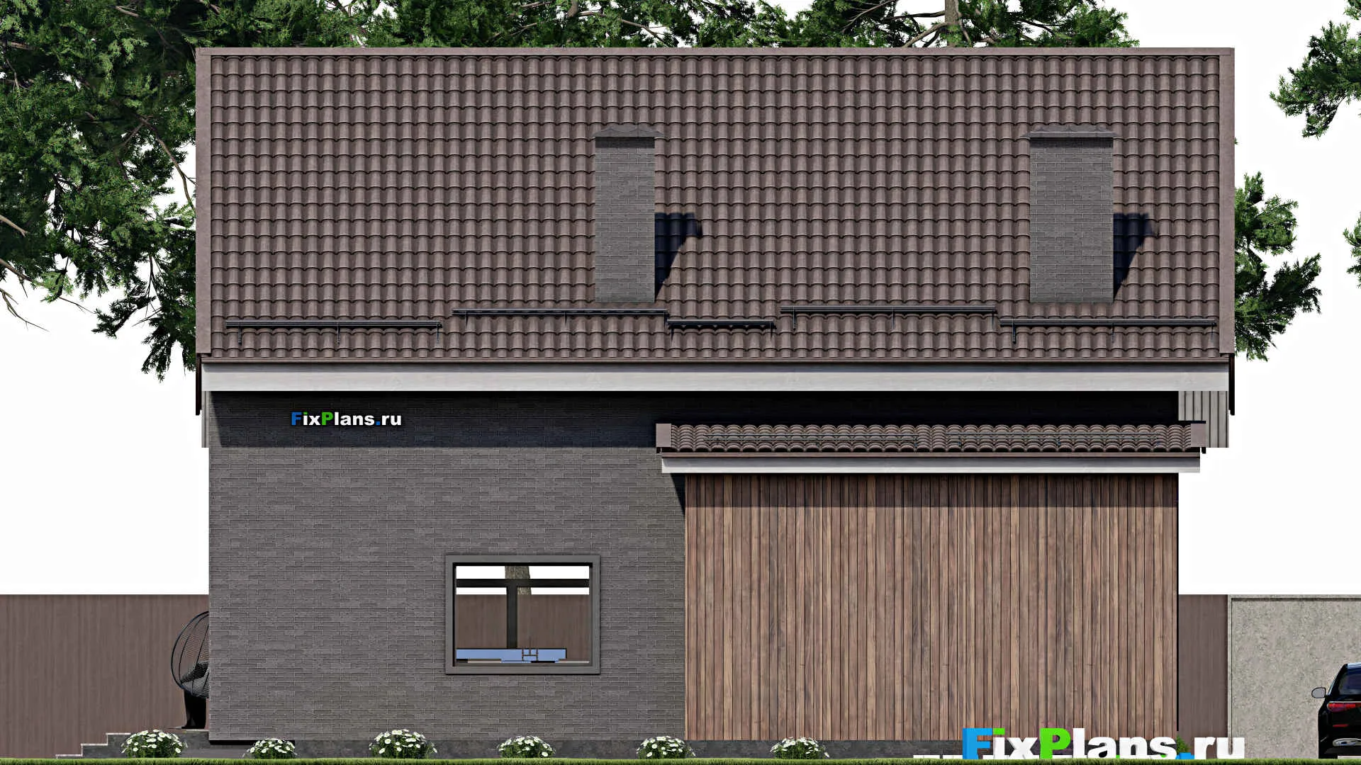 F-4139 - Проект дома с мансардой 11 на 15, площадью 210 м² с террасой, балконом и 3 спальнями
