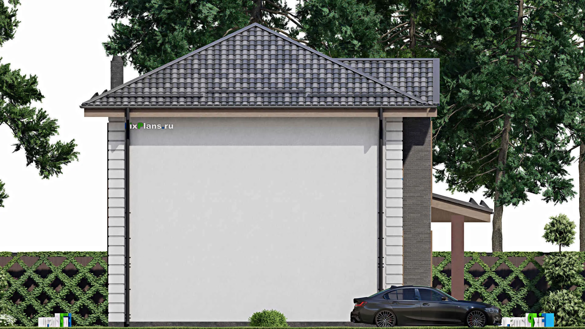 F-7757 - Проект двухэтажного дома 12 на 14, площадью 190 м² с террасой и 4 спальнями