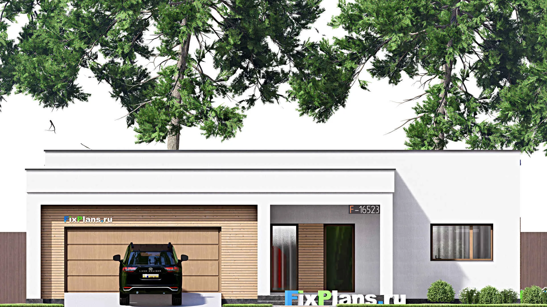 F-16523 - План одноэтажного дома 16 на 17, площадью 210 м² с 4 спальнями