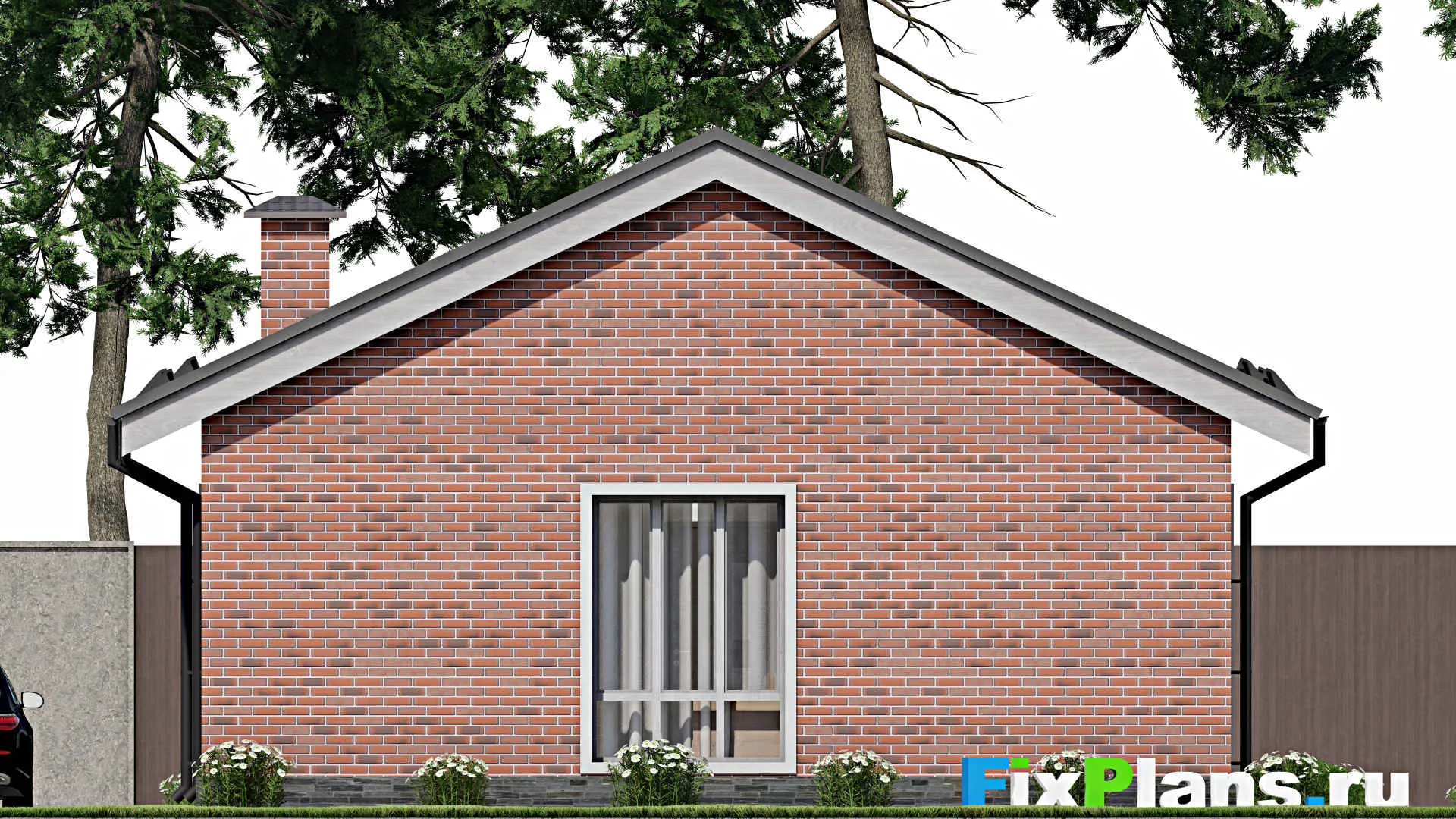 F-10403 - План одноэтажного дома 10 на 14, площадью 80 м² с 3 спальнями