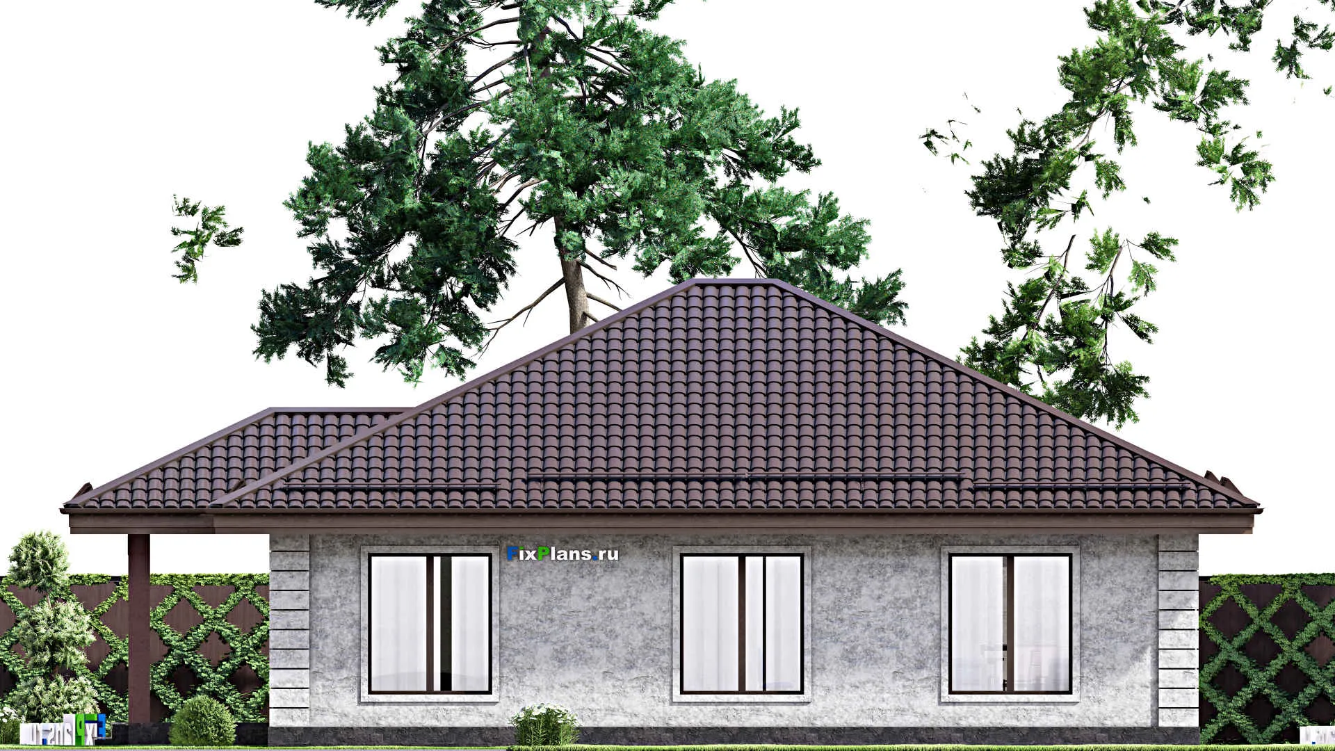 F-14219 - Проект одноэтажного дома 13 на 15, площадью 250 м² с цокольным этажом и 3 спальнями