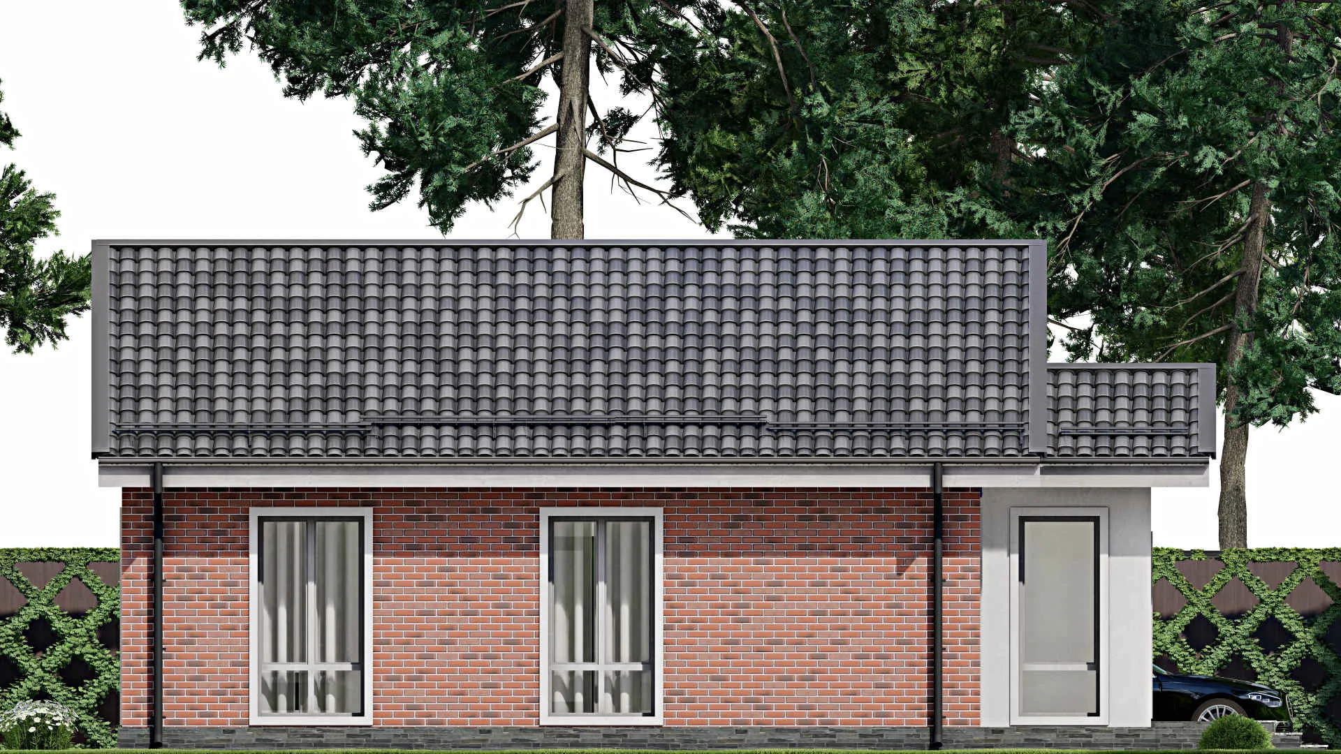 F-10403 - План одноэтажного дома 10 на 14, площадью 80 м² с 3 спальнями