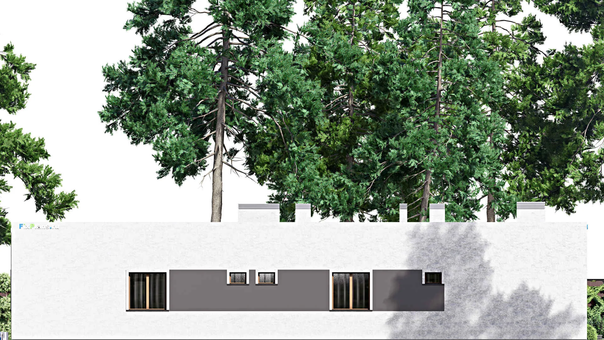 F-13085 - Проект одноэтажного дома 15 на 23, площадью 260 м² с террасой и 4 спальнями