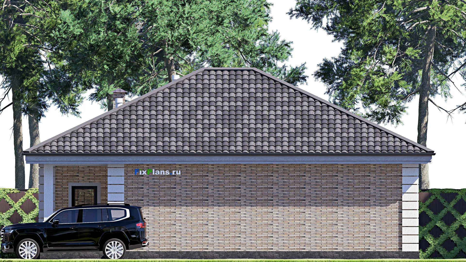 F-19646 - План одноэтажного дома 13 на 15, площадью 140 м² с 3 спальнями