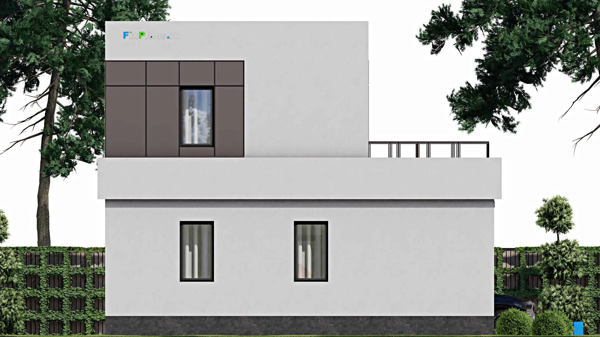 F-1889 - Проект двухэтажного дома 11 на 15, площадью 200 м² с балконом и 3 спальнями