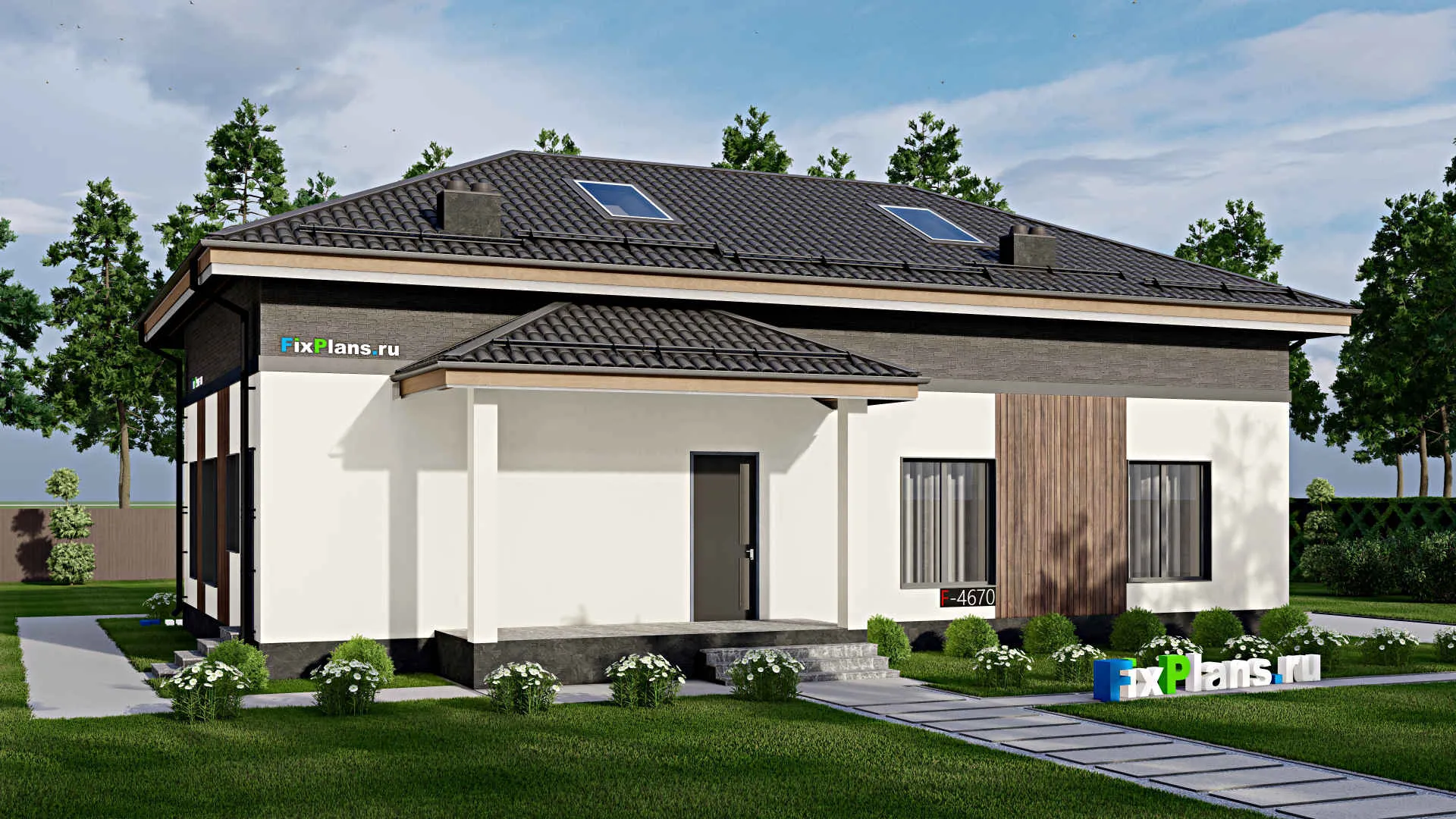 F-4670 - Проект дома с мансардой 10 на 17, площадью 200 м² с 3 спальнями