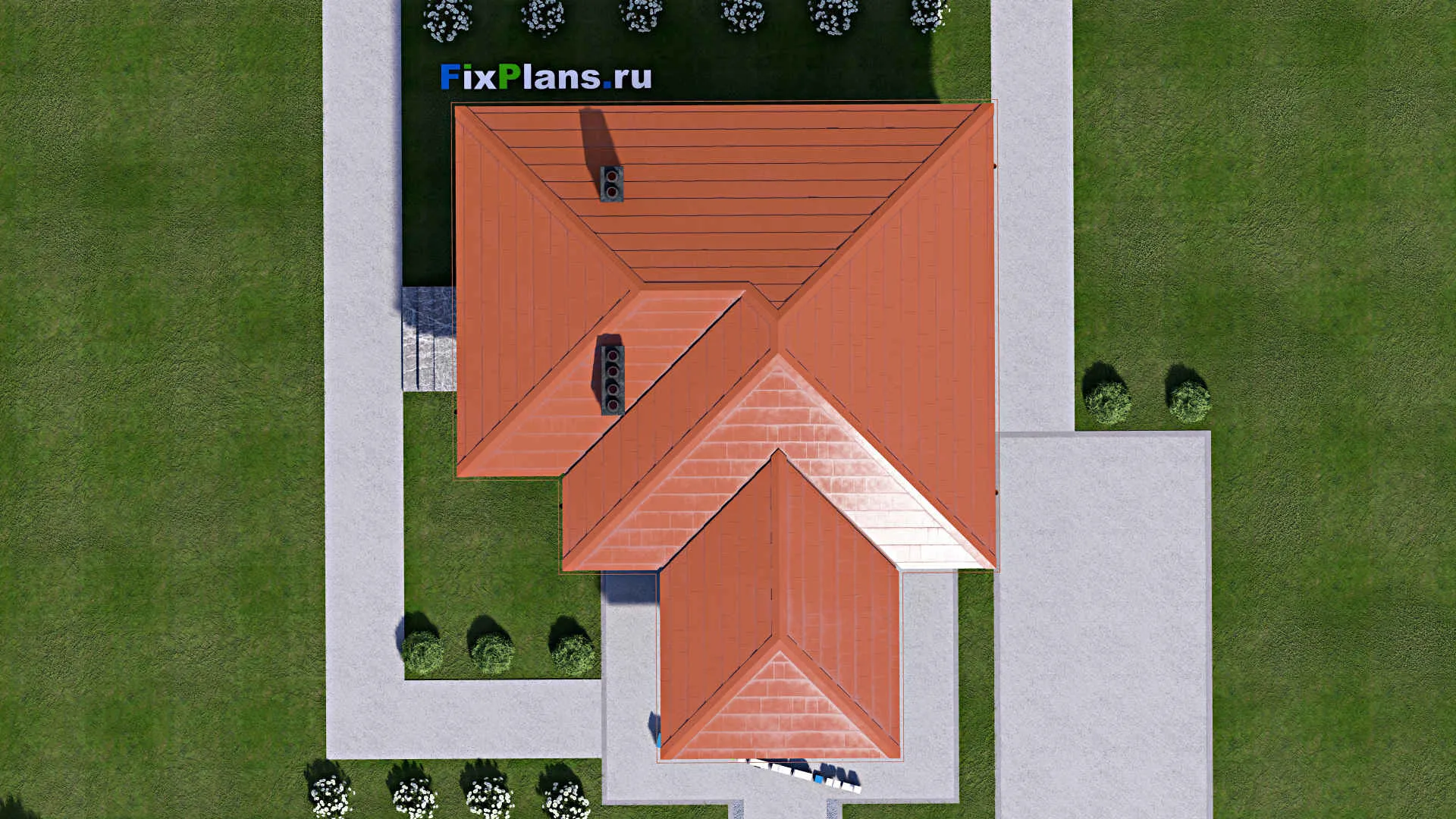 F-15092 - Проект бани 10 на 11, площадью 60 м² с комнатой отдыха и санузлом