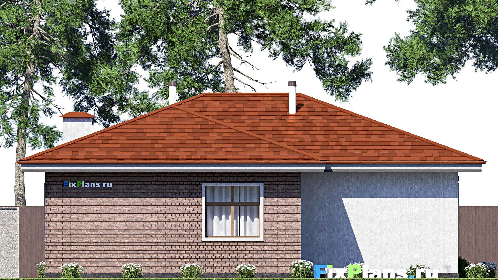 F-17630 - План одноэтажного дома 14 на 15, площадью 140 м² с 2 спальнями