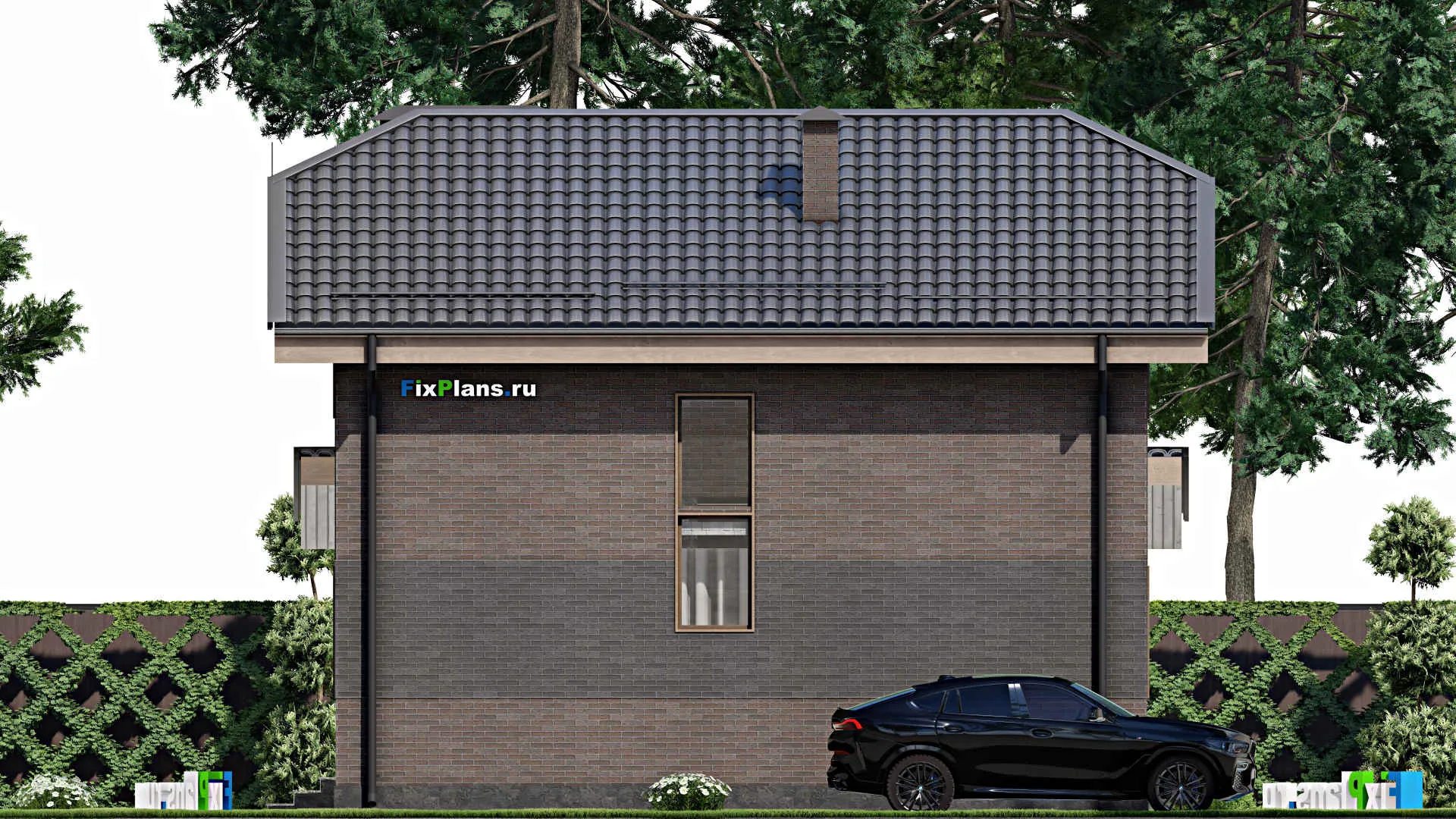 F-6587 - Проект дома с мансардой 10 на 12, площадью 130 м² с террасой и 2 спальнями