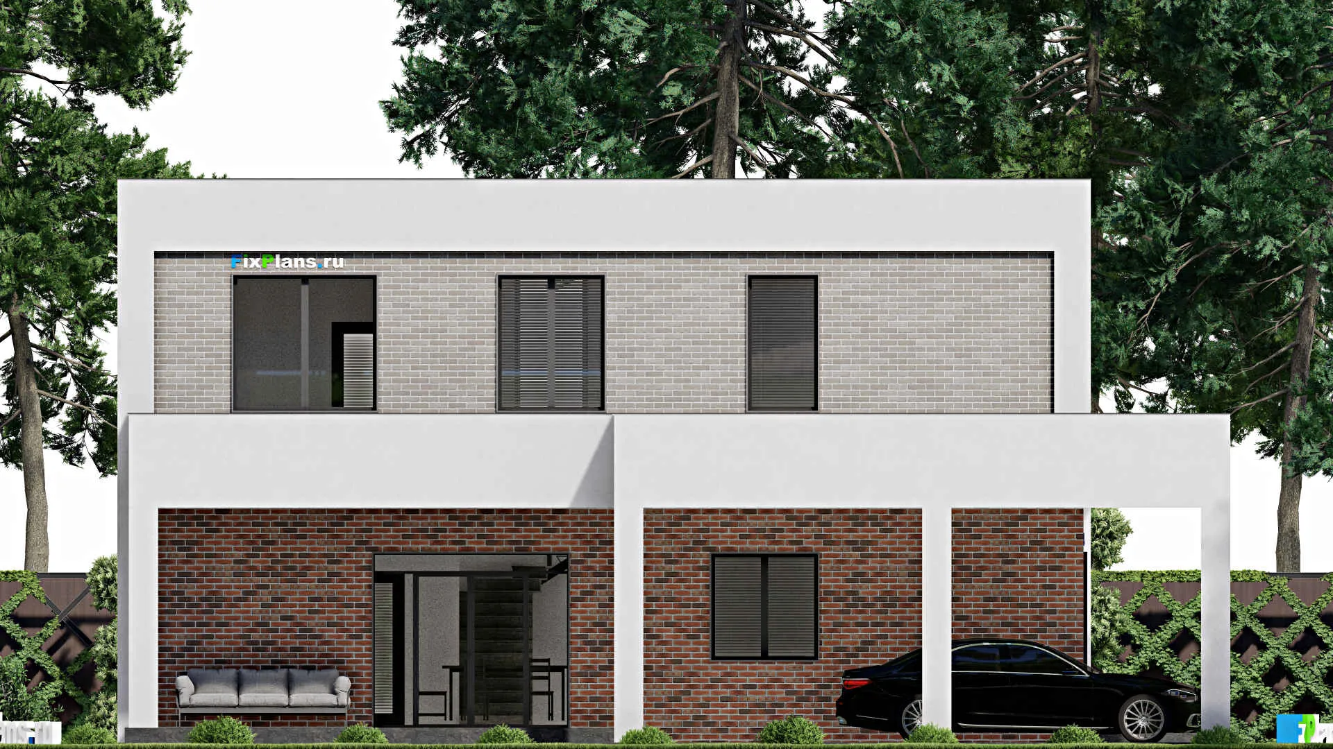 F-2771 - Проект двухэтажного дома 10 на 14, площадью 210 м² с террасой и 3 спальнями