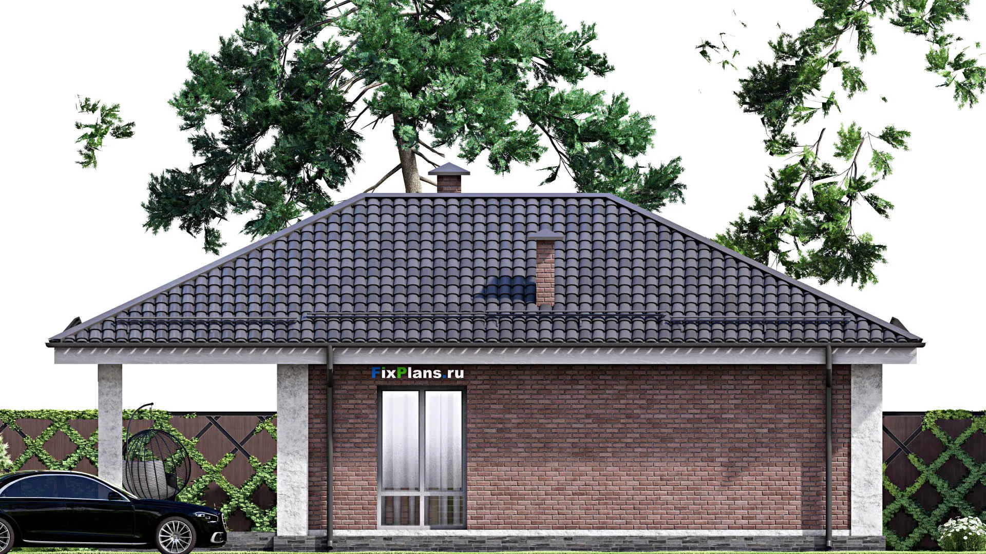 F-14750 - Проект одноэтажного дома 9 на 13, площадью 90 м² с 2 спальнями