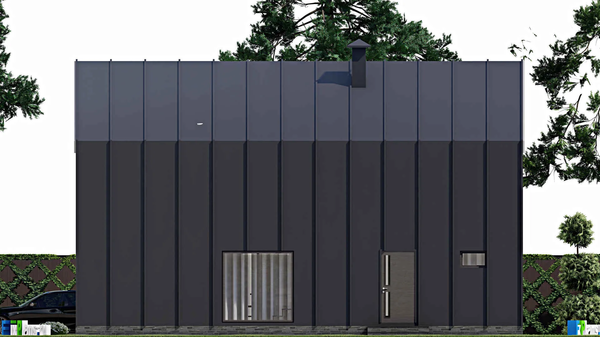 F-5183 - Проект дома с мансардой 9 на 14, площадью 120 м² с террасой и 2 спальнями