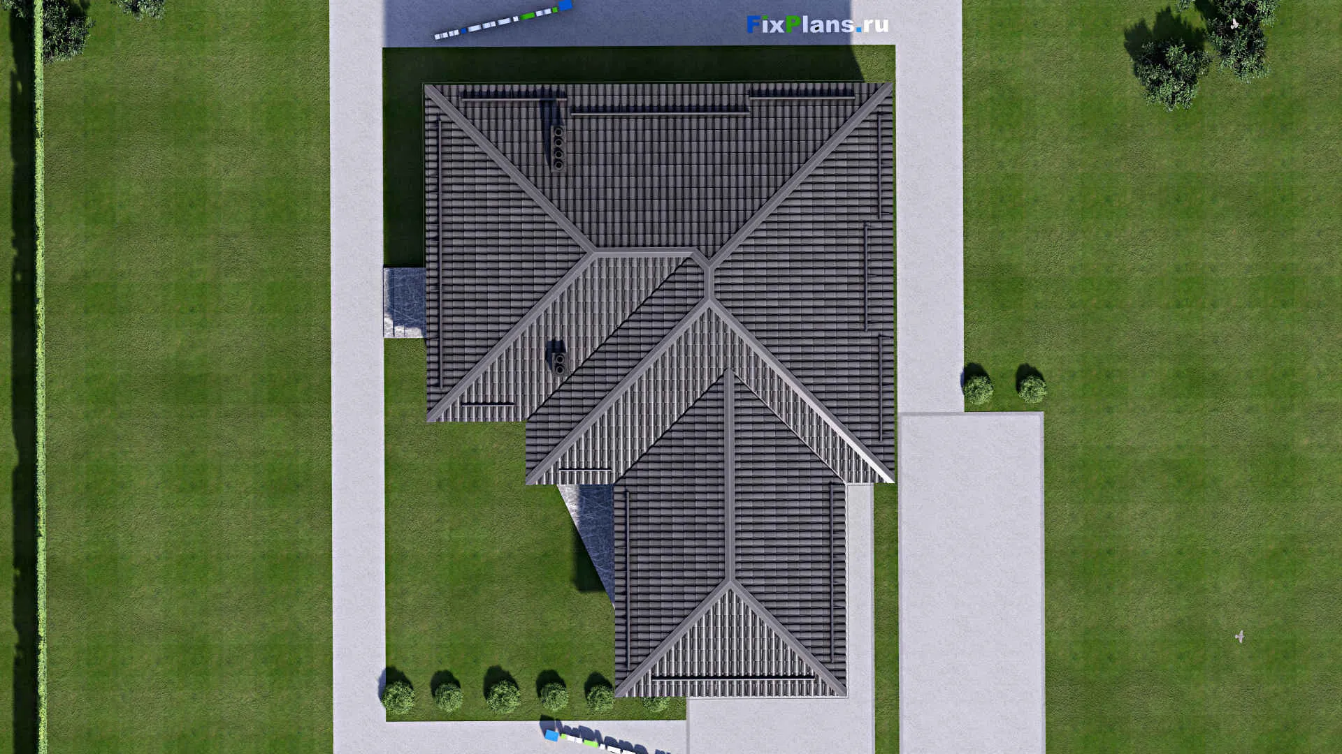 F-15398 - Проект бани 14 на 17, площадью 130 м² с комнатой отдыха, терассой и санузлом