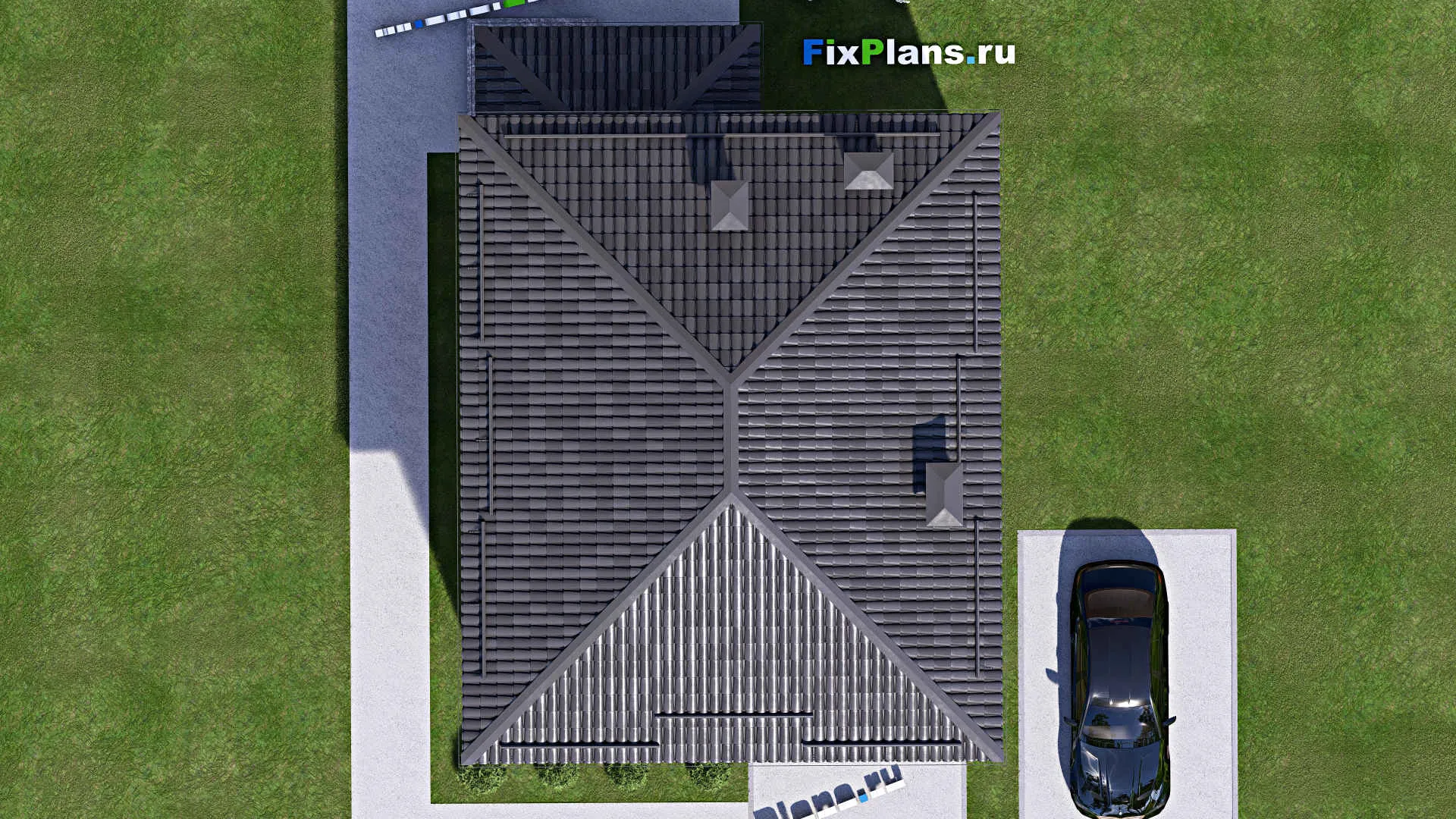 F-17018 - Планы двухэтажного дома 9 на 13, площадью 150 м² с террасой, балконом и 3 спальнями