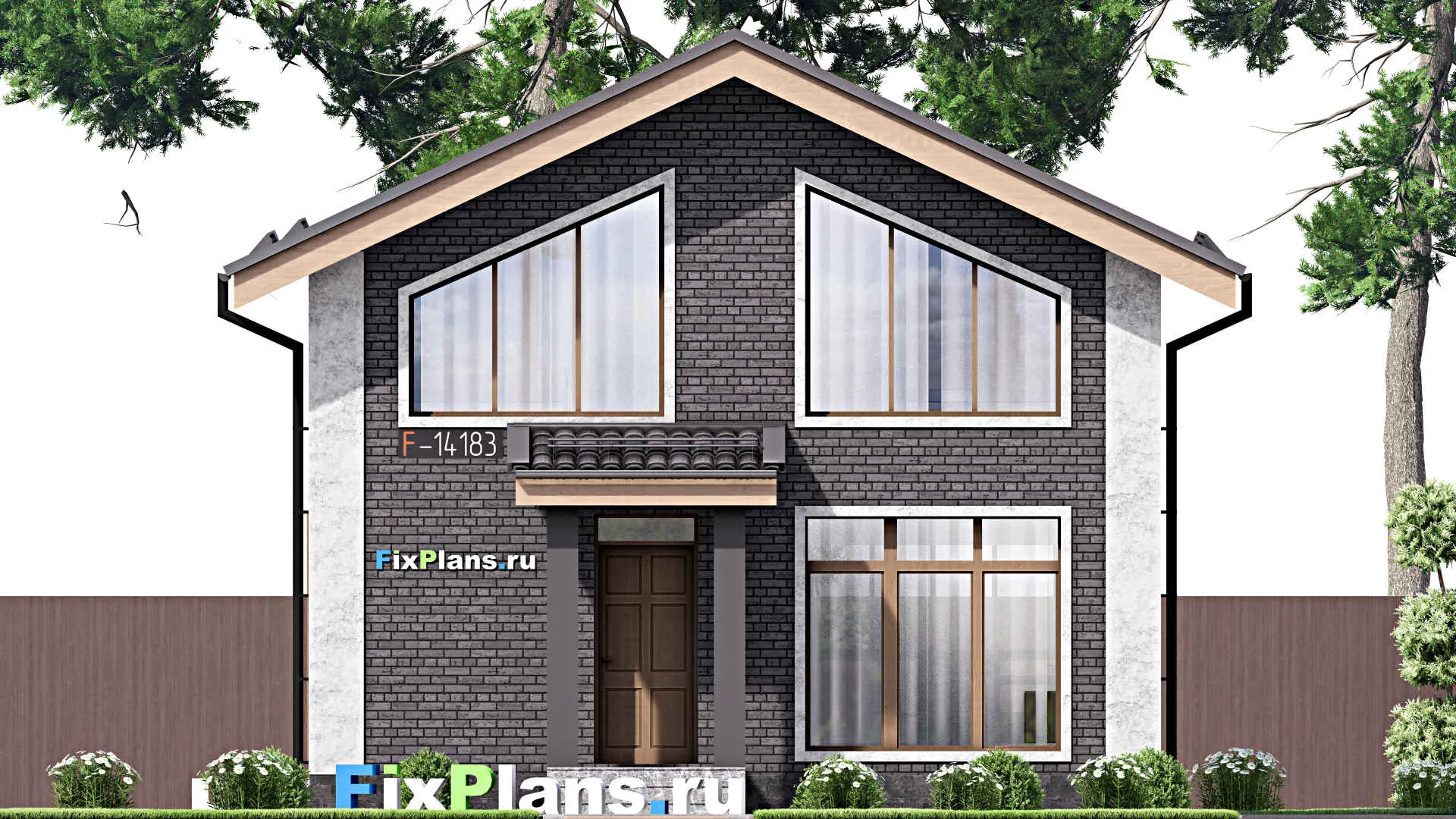 F-14183 - Проект дома с мансардой 9 на 10, площадью 100 м² с 3 спальнями