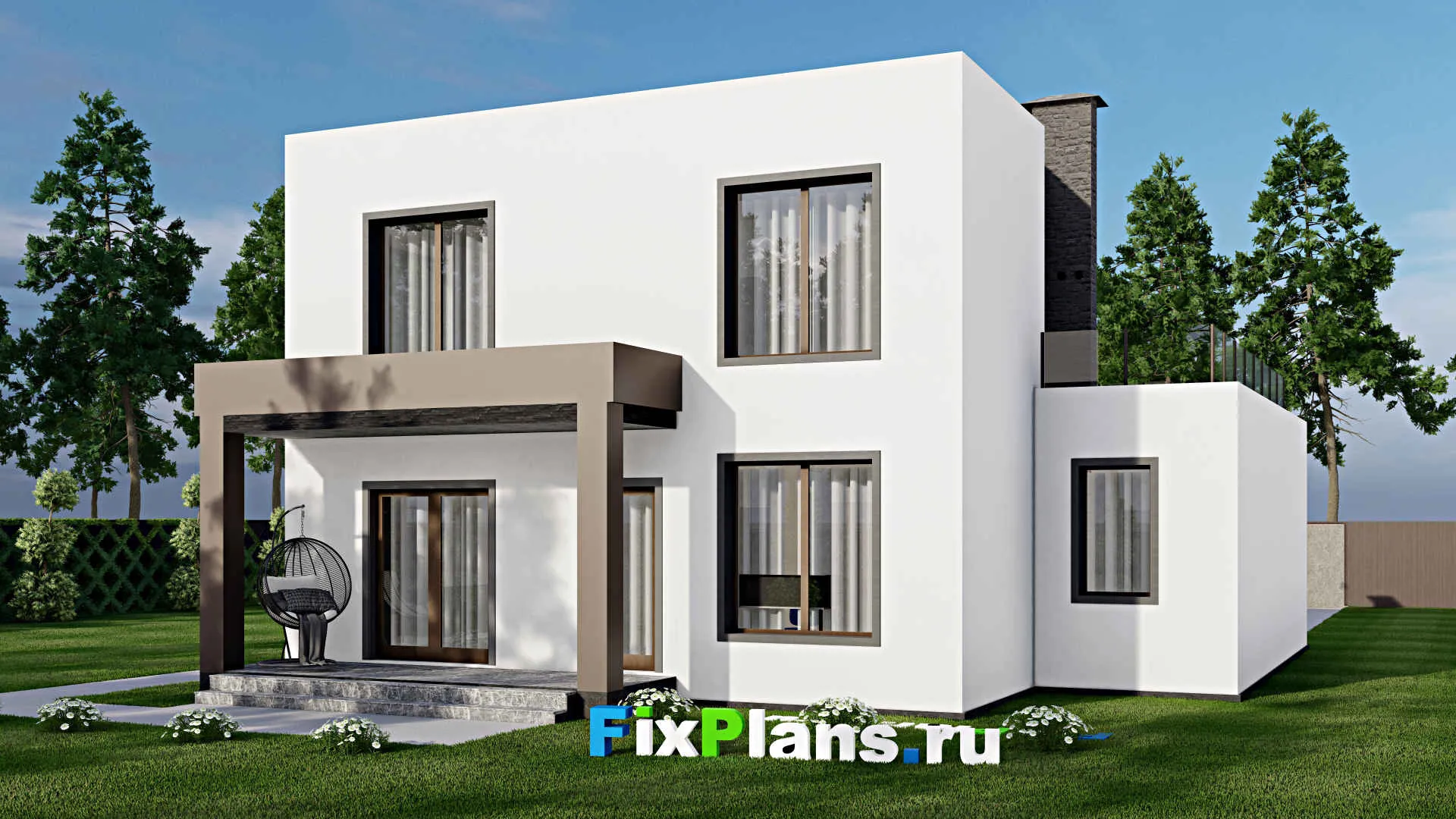 F-10304 - Планы двухэтажного дома 13 на 15, площадью 220 м² с 3 спальнями