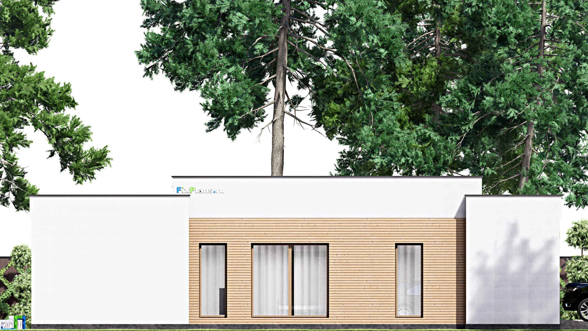 F-16523 - План одноэтажного дома 16 на 17, площадью 210 м² с 4 спальнями