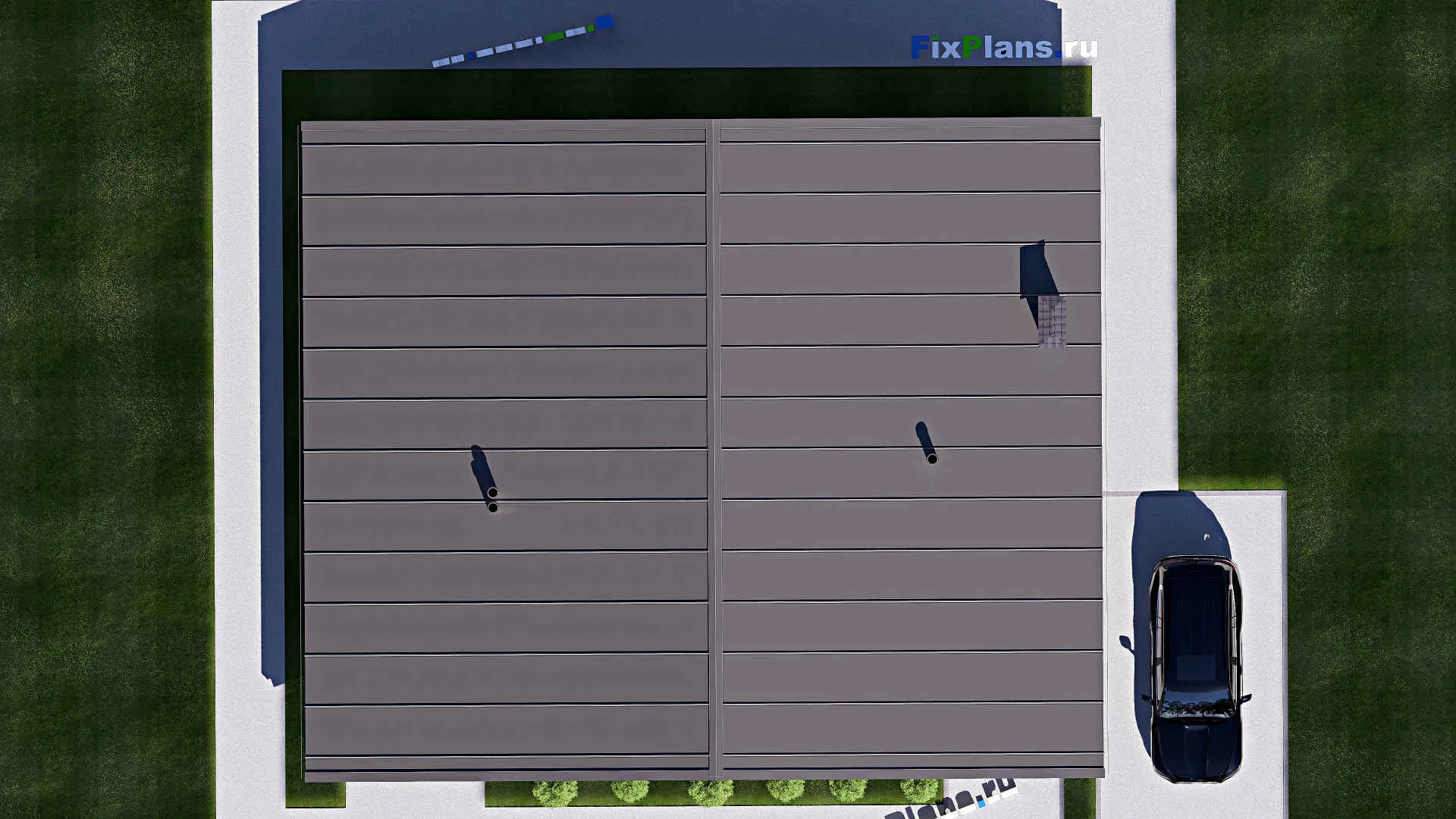 F-19943 - План одноэтажного дома 13 на 16, площадью 170 м² с террасой и 3 спальнями