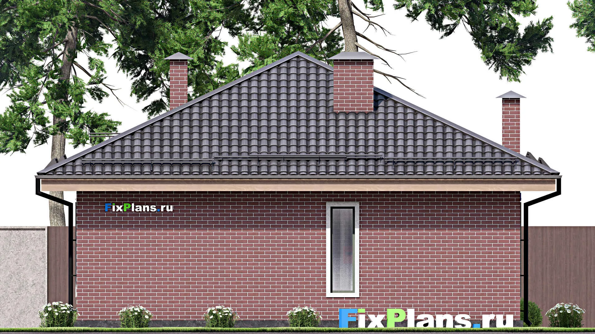 F-13823 - Проект одноэтажного дома 11 на 12, площадью 90 м² с 2 спальнями