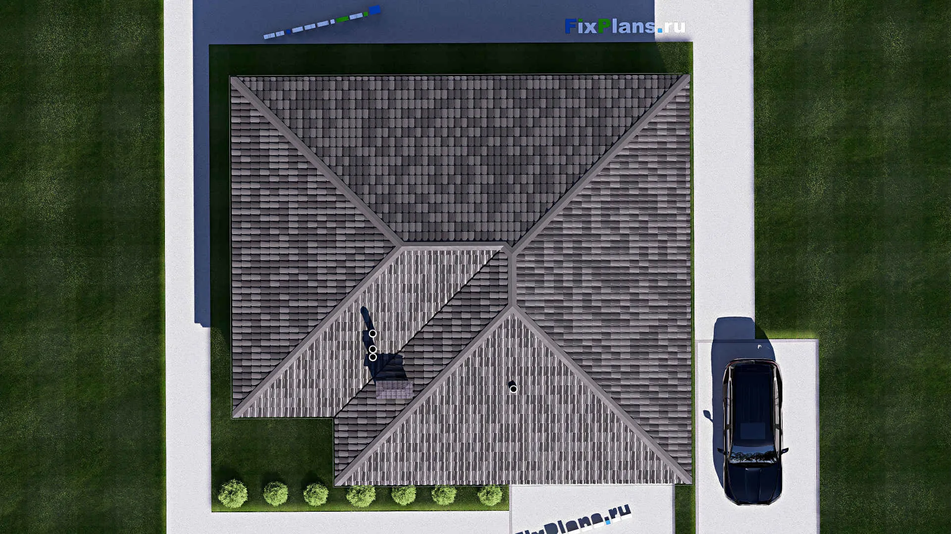F-19646 - План одноэтажного дома 13 на 15, площадью 140 м² с 3 спальнями